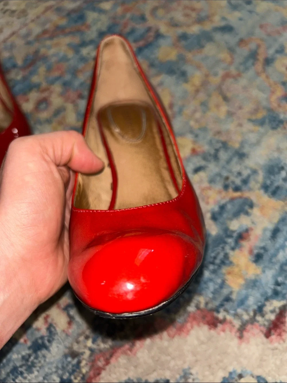 Corso Como Red Patent Round-Toe Pumps